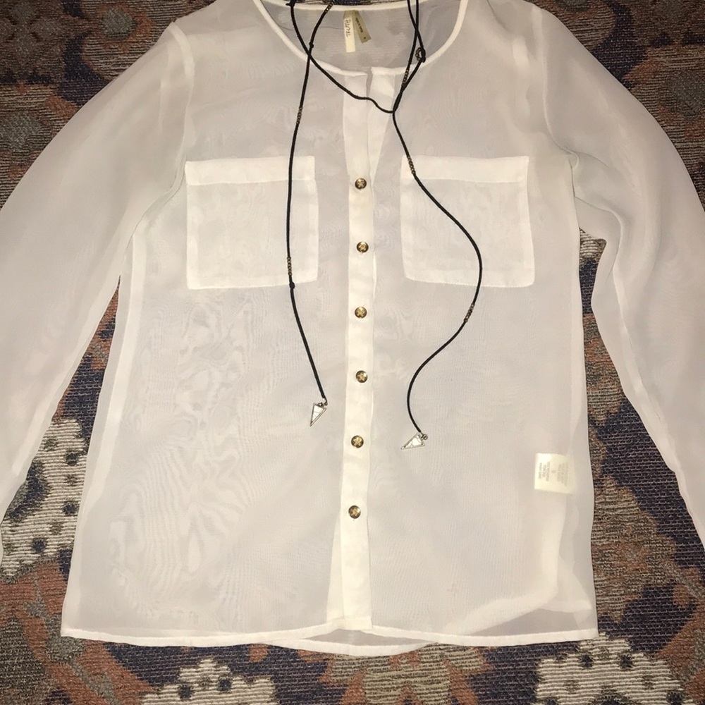 Sheer white blouse